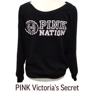 PINK Nation, Victoria’s Secret, Lightweight Sweatshirt, Black, Size XS